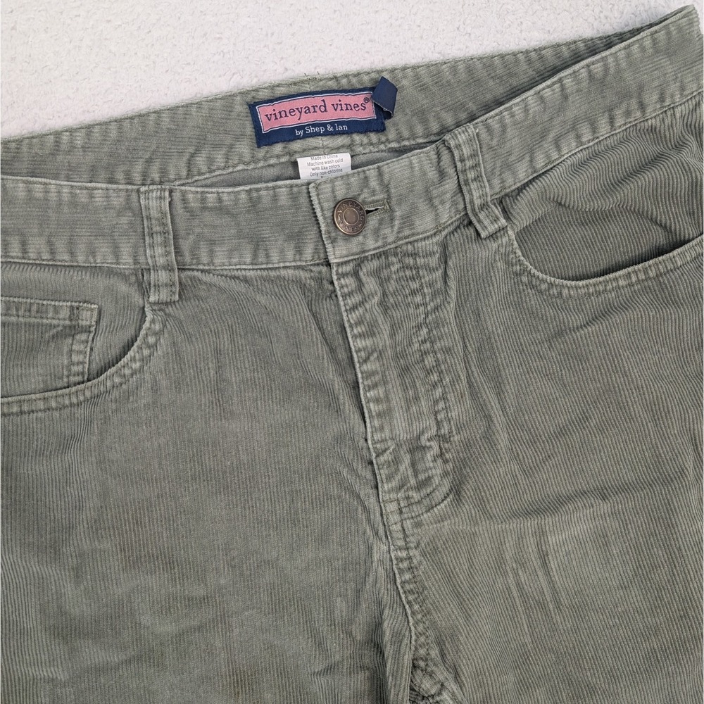 Vineyard Vines Pants Mens 32x30 Green Corduroy Chino Straight Leg Stretch Preppy
